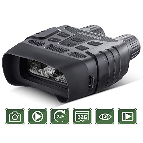 Prismáticos de Visión Nocturna Digital Alcance de Caza infrarrojo Binoculares TF de 32GB TFT de 2.3 4X Aumento de iluminación IR infrarroja con Foto y Video Captura