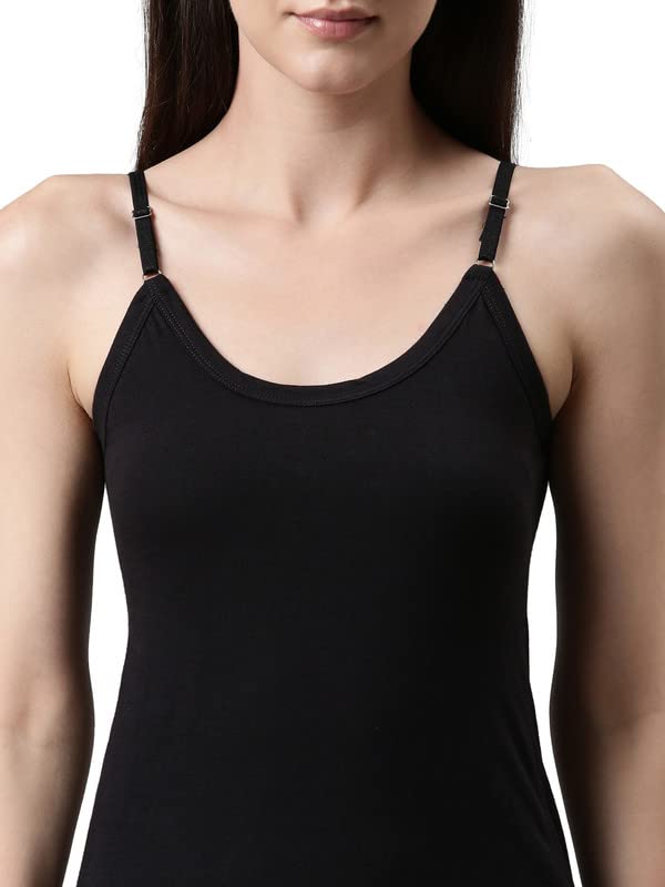 Image of Dixcy Slimz Solid Slim Fit Scoop Neck Sleeveless Cotton Camisole for Women