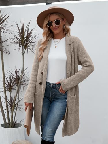 Image of CiCiBird Women Fall Long Cardigan Sweater Trendy Knit Jacket Coat Dressy Blazer Coatigan