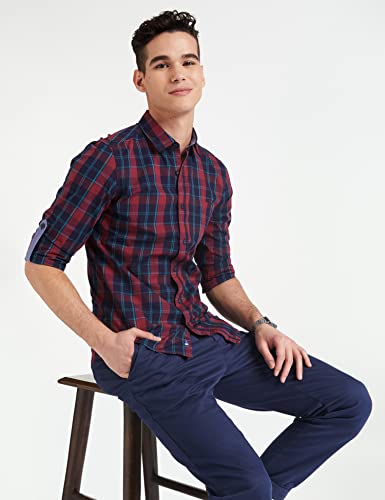Image of Amazon Brand - Symbol Men's Cotton Checkered Regular Fit Casual Shirt