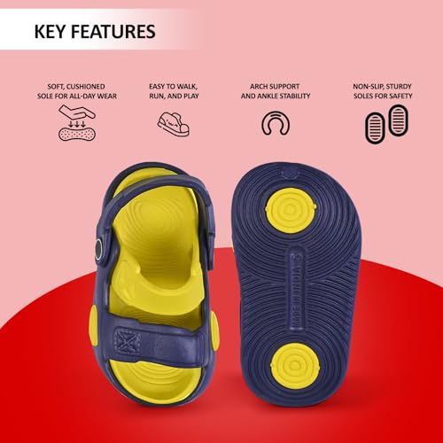 Image of GLJ Kids Comfort Clogs Sandals For Boy And Girl, 1 to 4 Years, Two-Strap Design, Easy To Wear Slip On, Dust and Waterproof, 7101