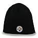 Reebok Pittsburgh Steelers Black Skull Cap - NFL Cuffless Beanie Knit Hat