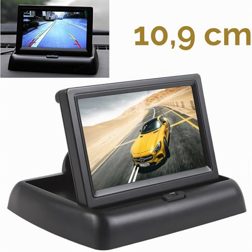 ePathChina 1 Set Faltbarer hochauflösender 4,3-Zoll-TFT-LCD-Mini-Auto-Monitor mit Rückfahrkamera...