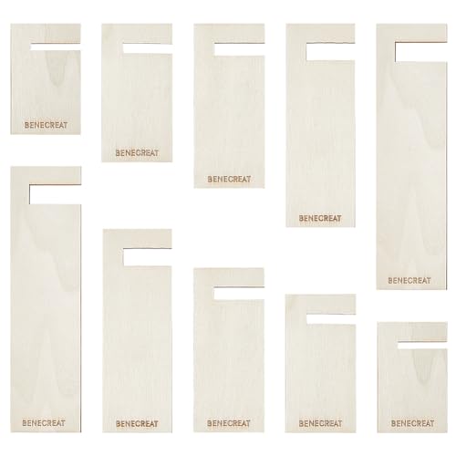 BENECREAT 10 PCS Wooden Tassel Maker, Rectangular Knitting Tool, Lattice Tassel Maker, Knitting Craft Tool for Tassel Lace and Knot Weaving, Handicrafts, 2 PCS/Size