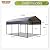 Carport Car Port Metal Canopy 10x15 ft Heavy Duty for Snow, Portable Garage Kit Shed Tent Shelter Metal Frame All Weather Outdoor for Boat with Anti-Leak Seam Taped, Dark Grey, Sophia & William
