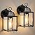 Dusk to Dawn Outdoor Wall Lights 2-Pack, Black Exterior Light Fixtures with Clear Glass, Waterproof Modern Porch Sconce Lanterns for Garage, Patio, Front Door, House (E26 Bulb Not Included)
