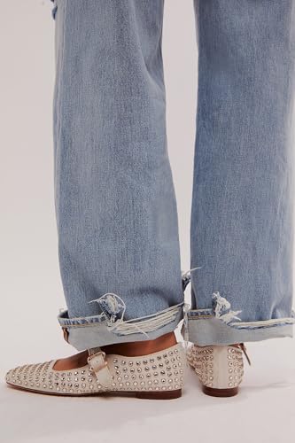 Rhinestone Flats for Women Studded Ballet Flats Sparkly Square Toe Buckle Strap Ballerina Mary Jane Shoes4