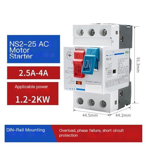 Disjoncteur moteur NS2-25 protégeant des courts-circuits 2.5A-4A