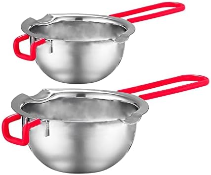Stainless Steel Double Boiler Pot Set for Melting Chocolate, Butter, Cheese, Caramel and Candy, Including The 480ml and 600ml Capacity