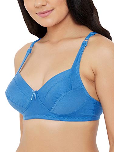 Image of Clovia Women's Non-Padded Non- Wired Bra in Blue - Cotton Rich