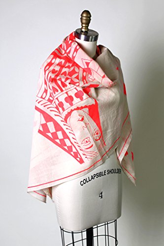 Anika Dali Women's King and Queen of Hearts Poker Scarf in Natural Cotton (3 Colors)3