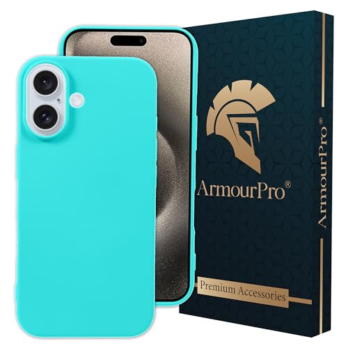 Image of ArmourPro Silicone Back Case for iPhone 16 Soft-Touch Case | Diamond Blue