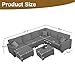 Legend Vansen Oversized Modular Sectional Sofa,8 Seat U Shaped Couch with Ottoman,Corduroy Sofa with Deep Seat,Convertible Large Sectional Couches for Living Room (Grey, U-8)
