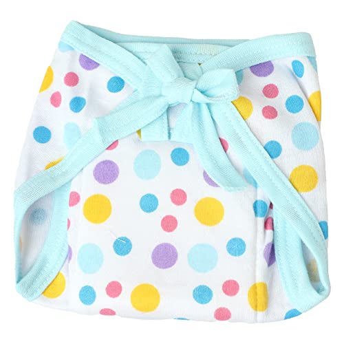 Image of Printed Cotton Hosiery Washable & Reusable Adjustable U-Shaped Cloth Diaper With Insert Cushioned Padded Langot Nappy Tying Langot For Babies- Pack of 5 (Small, Multicolor)