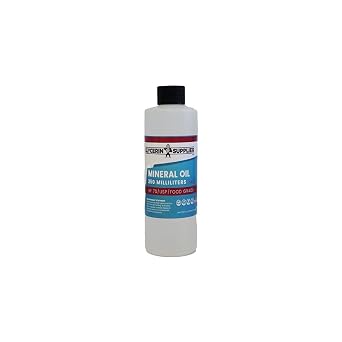 Mineral Oil - 250 ml. - NF 70 USP Kosher Food Grade - Pure White Mineral Oil - Lubricant, Wood Conditioner & Food Equipment Maintenance