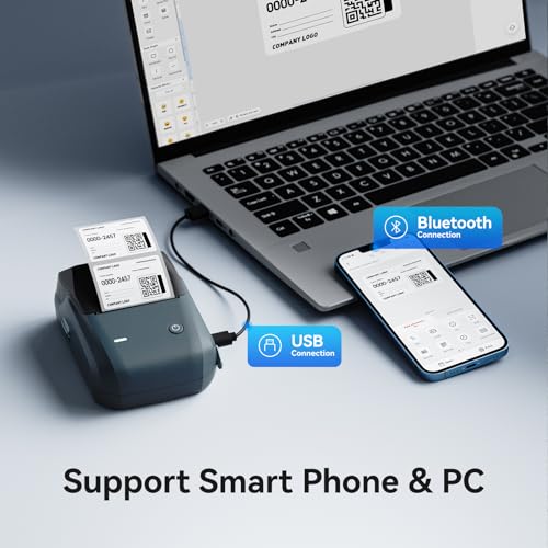 Image of NIIMBOT B1 Label Maker,2 Inch Bluetooth Thermal Label Printer,Blue | Labeling for Home Office School Small Business, Crafts, Retail,Support Smartphones & PC,Come With 1 Roll 50*30mm Tape