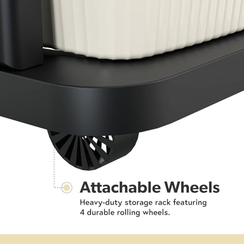 Image of KITCHIVO Heavy Duty Plastic Storage Drawer with Wheels | Modular Cabinet for Bedroom, Office, Home or Classroom| Chest of Drawers Organiser for Cosmetics, Kitchen items, Toys (Black & Ivory, 4)