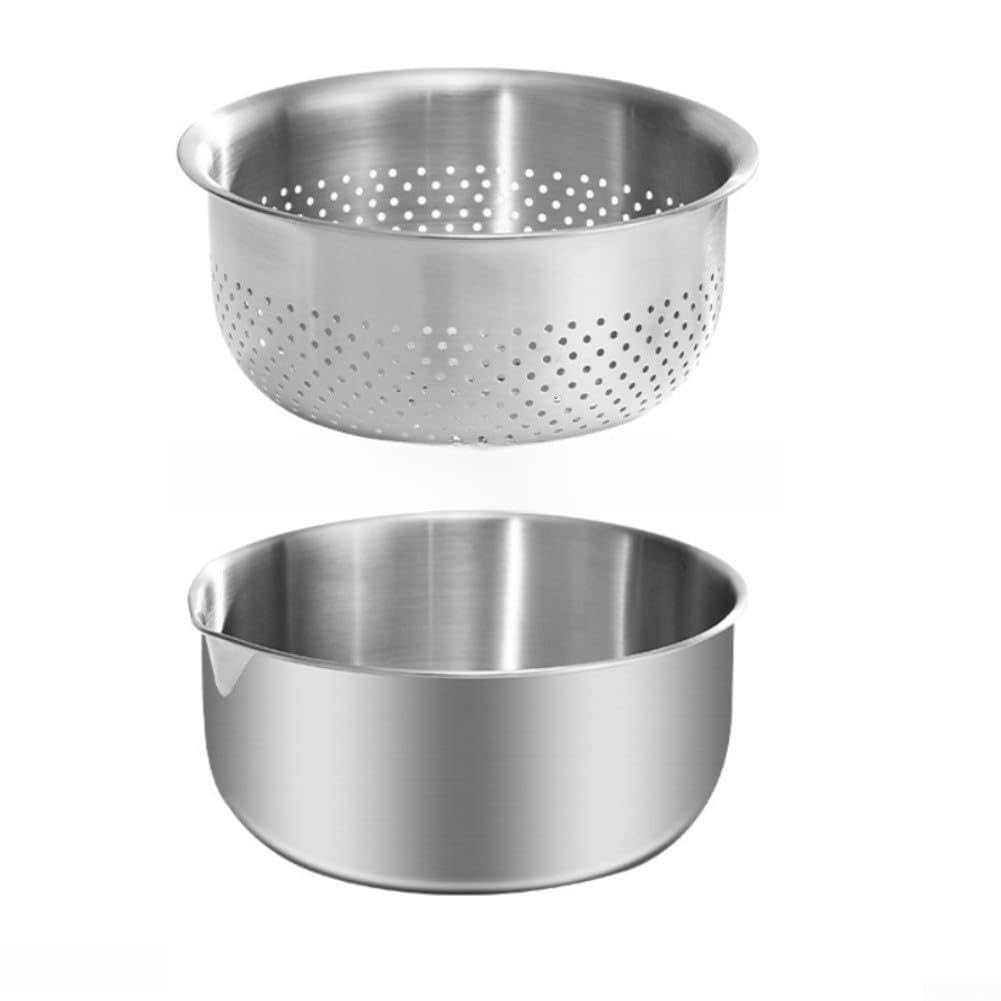 Passoire en acier inoxydable haut de gamme double fonction avec bol de mesure L