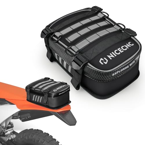 NICECNC mpermeable de la Bicicleta de Suciedad Trasera Bolsa de Defensa, Organizador Universal de Herramientas de Motocross con Tira Reflectante para Aventura Fuera de Carretera y Montar en Enduro
