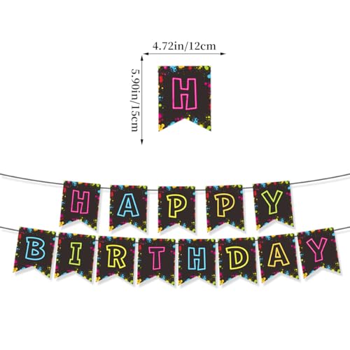 Image of 80s Themed Birthday Decorations, Retro Cute Happy Birthday Banner, Boy Girl Funny Party Supplies with Banner, Hanging Swirl, Honeycomb, Balloon
