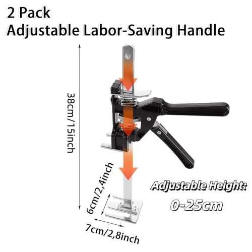 MUXHEL 2er-Set 38cm Arbeitssparender Arm, 240KG Höhenregler, Hubhöhe 25cm, Arm Handwerkzeugheber mit Skala, Handhebewerkzeug, Arbeitssparende Hebebühnen, Hebevorrichtung, Türen und Holzpaneelen