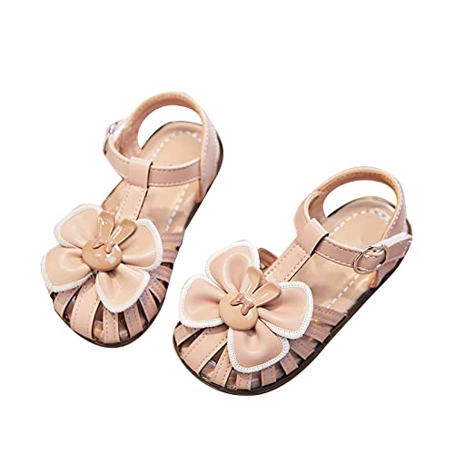 Size 4 Toddler Sandals Girls Girls Dress Shoes Cute Big Bow Bunny Mary Jane Shoes Ballerina with Satin Ankle Tie Slides - Main Image