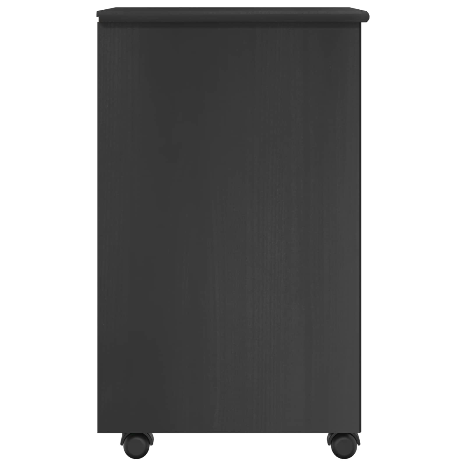 Rollschrank mit Rollen Grau 34 x 39 x 65,5 cm Massivholz Kiefer für vielseitige Aufbewahrung im Büro, Wohnzimmer oder Schlafzimmer, stabile Konstruktion, modernes Design