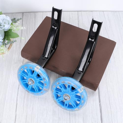 Ruedas de Entrenamiento para Bicicleta Abaodam con Luz Intermitente, Silenciosas y Ajustables, Soporte de Equilibrio Azul de 18 pulgadas miniatura 4