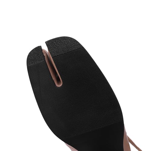 Image of Women Chunky Block High Heels Mary Janes Shoes Split Toe Tabi Shoes Ankle Strap Dress Pumps Shoes