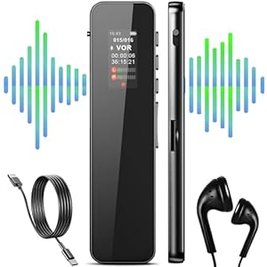 Digital Voice Recorder-68GB Voice Activated Recorder with Playback,Ultra-Thin Tape Audio Recorder,Portable Recording Devices for College Lecture with Password