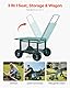 VEVOR Gartenrollsitz 760x520x440 mm, Rollbar Gartensitz aus Metall mit Rädern, trägt bis zu 180 kg, Rollsitz, Outdoor-Wagen und Hocker auf Rädern für Rasen, Terrasse, Hinterhof