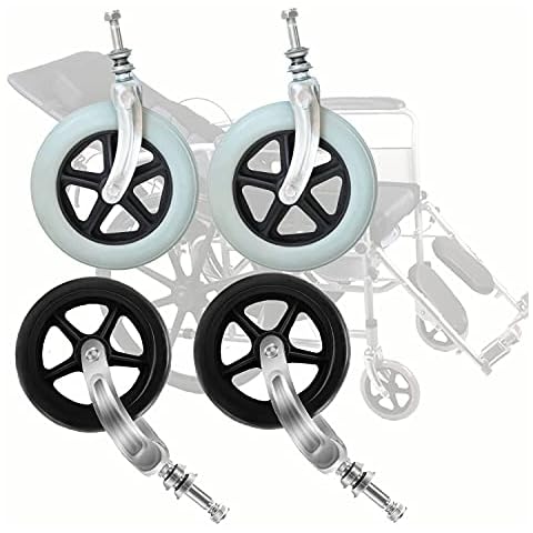 ASDFGHJ Front Fork Wheelchair Front Wheel, A Pair of Durable Caster Accessories, 6/7/8in Anti-puncture Wheelchairs Wheel/trolley Wheel (Color : Black, Size : 7in/17cm) Cover