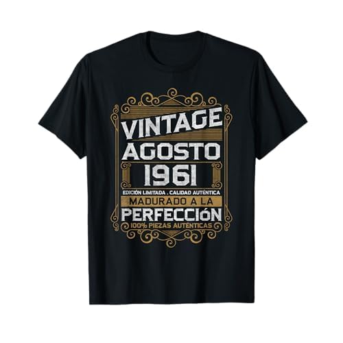 Agosto 1961 Vintage Regalo 62 Años Cumpleaños Hombre Camiseta
