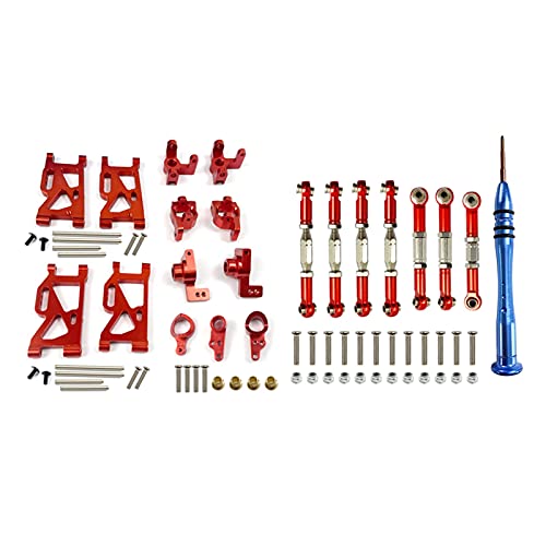 Wang shufang Modèle WSF, 1set pour WLToys 1:14 144001 RC Mise à Niveau de la Voiture Pièces de la Voiture Métal Direction Swing Bras Base Base Care Ci-Composteur Tige de Traction Servo (Couleur : A)