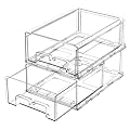 damynuo 2 Pack Refrigerator Drawers - Fridge Organizer Bins Stackable Storage Drawers, Clear Refrigerator Organizing Containers Pull Out Drawer for Fruit, Vegetable Storage and Keep Fresh