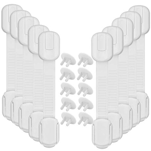 Child Safety Strap Locks 20 Pack,Baby Safety Cabinet Locks Value Pack for Cabinets,Drawers,Cupboard,Oven,Fridge,Closet Seat,Door,Window Baby Proofing Latches Lock