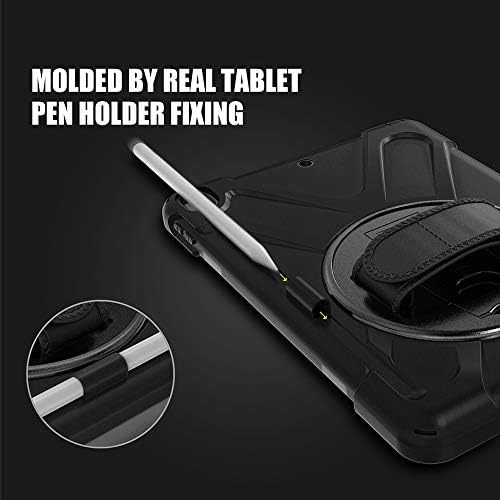 Zenrich iPad 9th Generation Case, iPad 8th/7th Generation 10.2 Case with Pencil Holder Kickstand Hand Strap and Shoulder Strap, Kids Rugged Shockproof Case for iPad 10.2 inch 2021/2020/2019