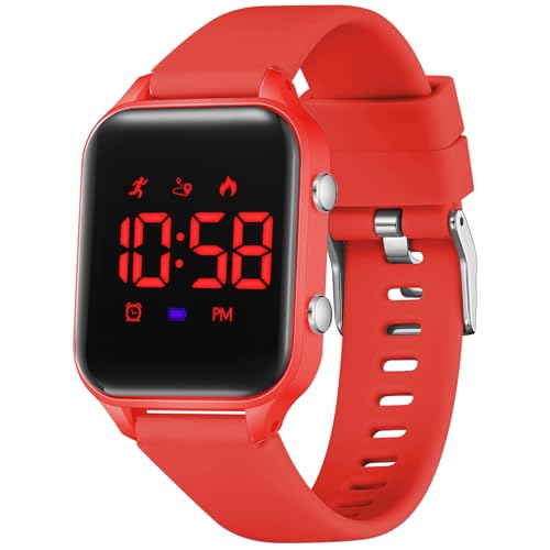 Timever Kids Digital Watches for Boys Girls, Sports Watch with Fitness Tracker, Pedometer, Alarm Clocks, Stopwatch, No App Needed Waterproof Kids Watch, Gift for Teens Student Girls Boys Ages 5-14