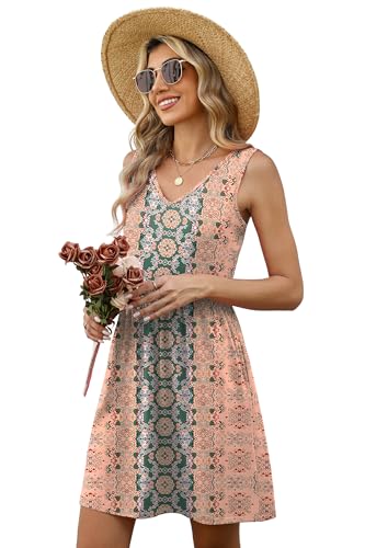 Image of WIHOLL Summer Dresses for Women 2026 Casual V Neck Sleeveless Tank Dress Beach Sundresses with Pockets