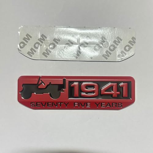 Image of Emblems for Car & Bike Metal Lo.go and Grill Me.tal Lo.go, Auto Accessories for Car Emblem 3D Badge Auto Racing Sport Sticker Grand Tourer Decal. (1941 RED Black Sticker)