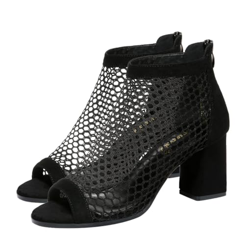 Sandales à talons chunky noirs pour femmes chaussures d'été élégantes VALICLUD