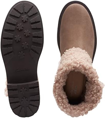 Clarks Women's Opal Zip Mid Calf Boot, Pebble Suede, 10 | Image 3