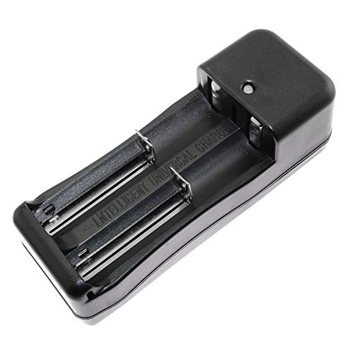 DGZZI 1pcs 2-Slots Universal Rechargeable Battery Charger Black for 18650 16340 14500 10440 3.7V Li-Ion Batteries (Can Charge Batteries Individually)