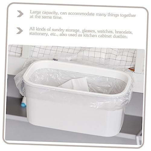 Bote de basura rectangular colgante Unomor blanco 2 piezas miniatura 3