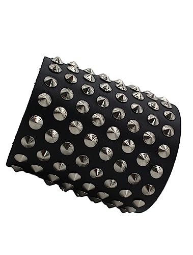 Gothic Spike Studded Wrap Gauntlet Wristband for Men,Punk Leather Cuff Bracelet for Men2