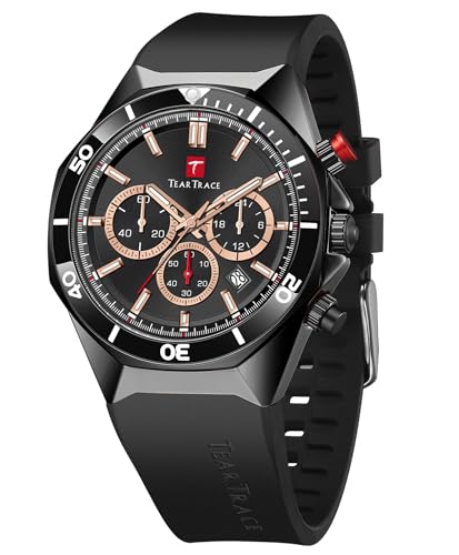 Montre chronographe pour homme TEARTRACE montre de sport étanche calendrier date alarme