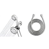 Waterpik High Pressure Shower Head Handheld Spray, 2-in-1 Dual System with 5-Foot Hose PowerPulse Therapeutic Massage & HOS-960M Ultra-Flexible Replacement Metal Shower Hose, 96-inch