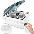 Kohree 14" RV Vent Fan 10 Speed Reversible: 12V Super Quiet RV Roof Vent Fan for Camper Trailer Bathroom, RV Exhaust Fan with Remote Control, Temperature & Rain Sensor, Removable Screen