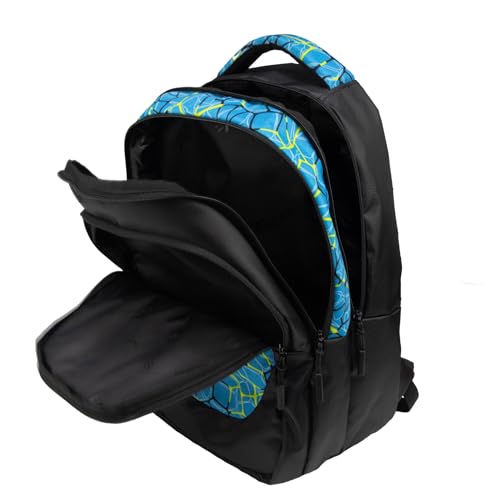 Image of F Gear Panya Black Blue Nested 21L School Backpack|Three Spacious Compartment with Water bottle holder|Lightweight and durable|Comfortable to Carry|Stylish Backpack
