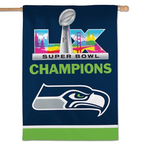 WinCraft Seattle Seahawks Super Bowl LX Champions Double-Sided 28 x 40 Vertical Banner